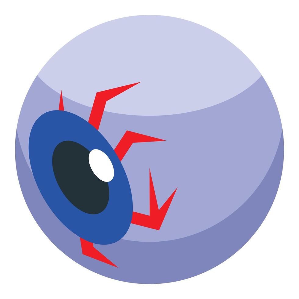 Scary cartoon eyeball looking with red veins vector