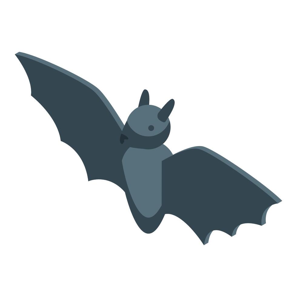 Isometric grey bat spreading its wings vector