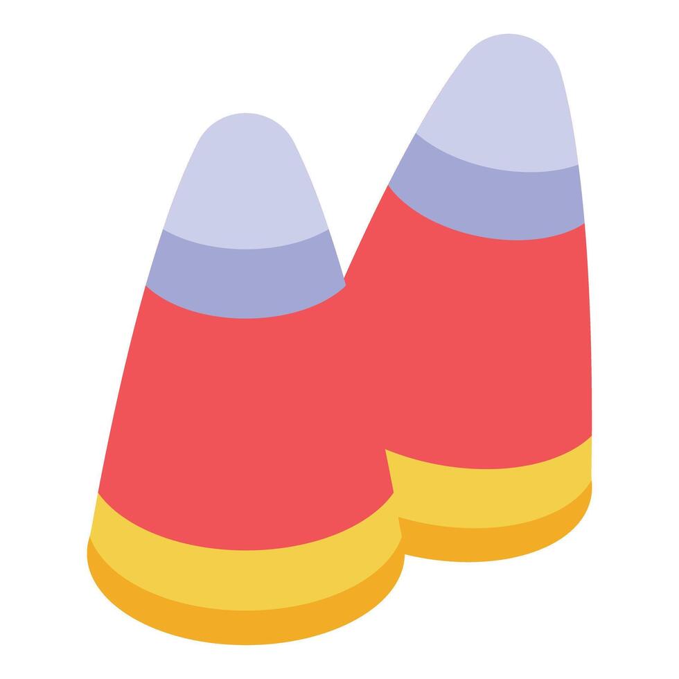 Two candy corn candies standing up isometric illustration vector