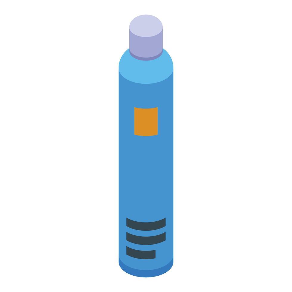 Blue spray bottle standing with blank label for your design vector