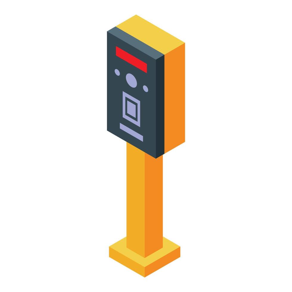 Parking meter machine accepting payment for street parking spot vector