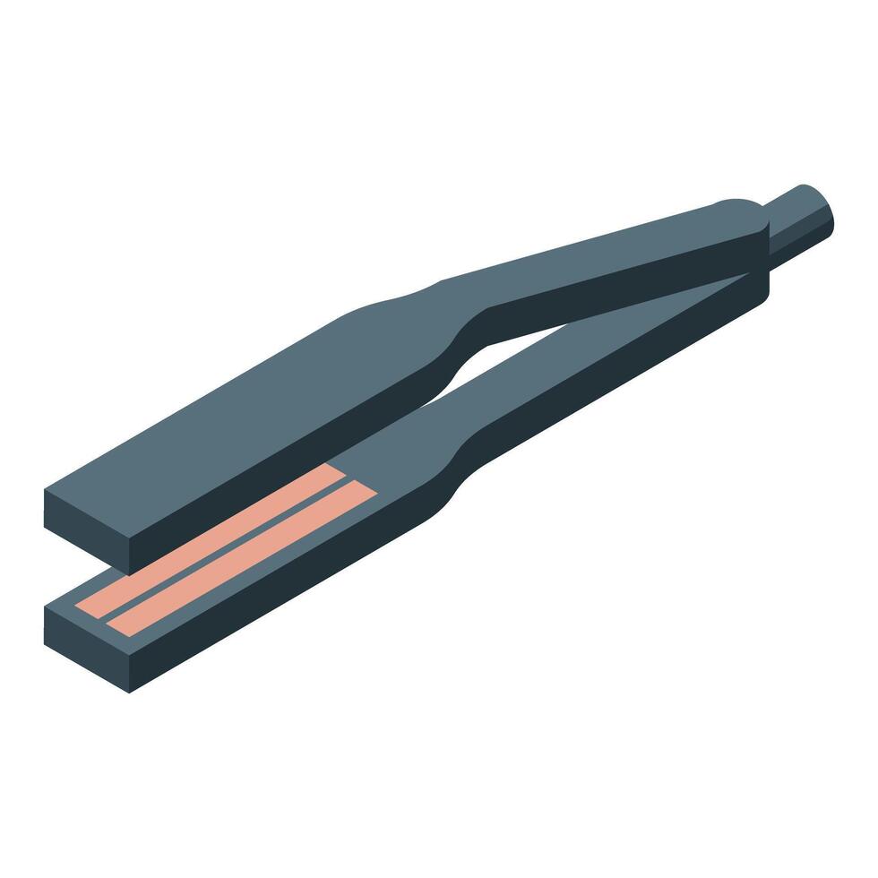 Hair straightener creating smooth and sleek hairstyle isometric icon vector