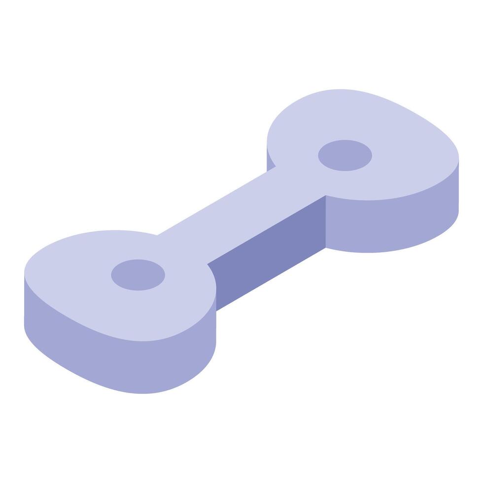 Light blue dumbbell icon, isometric style vector