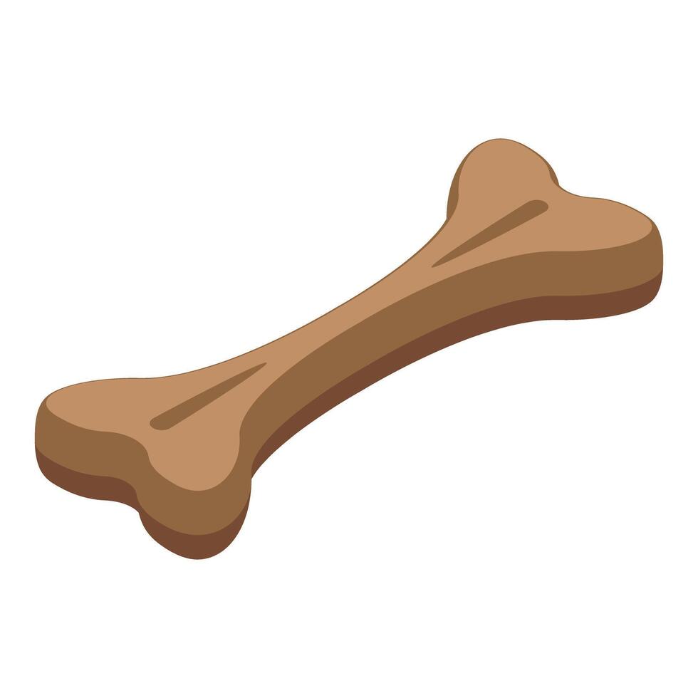 Dog bone toy lying on white background vector