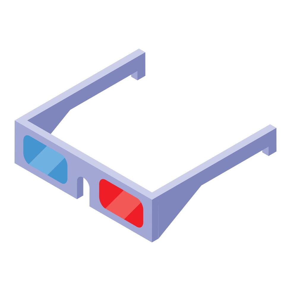 3d glasses isometric icon showing entertainment and movies vector