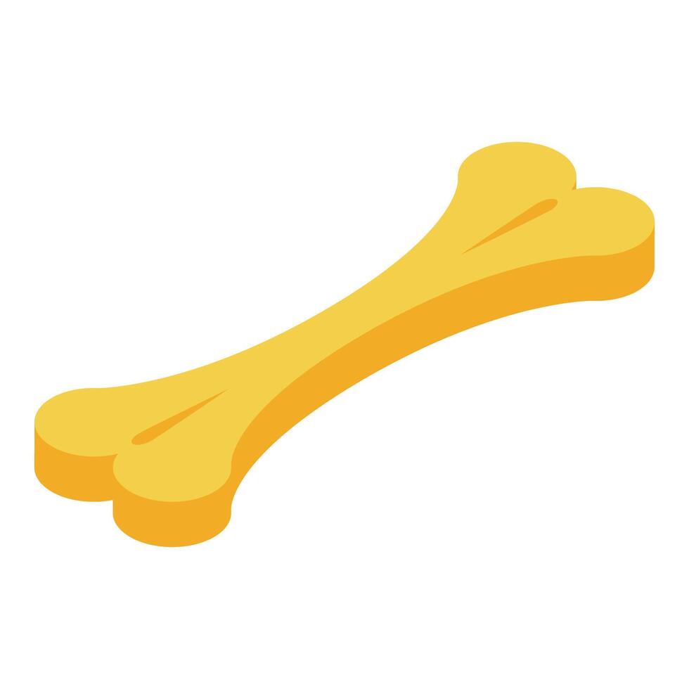 Yellow bone for dog lying with shadow on white background vector
