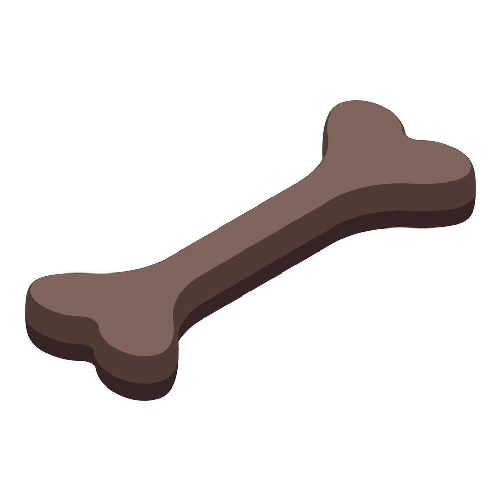Brown dog bone lying isolated on white background vector