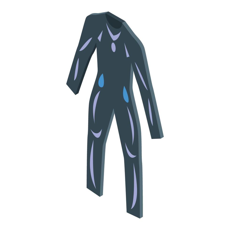 Diving suit showing muscular body structure isometric icon vector