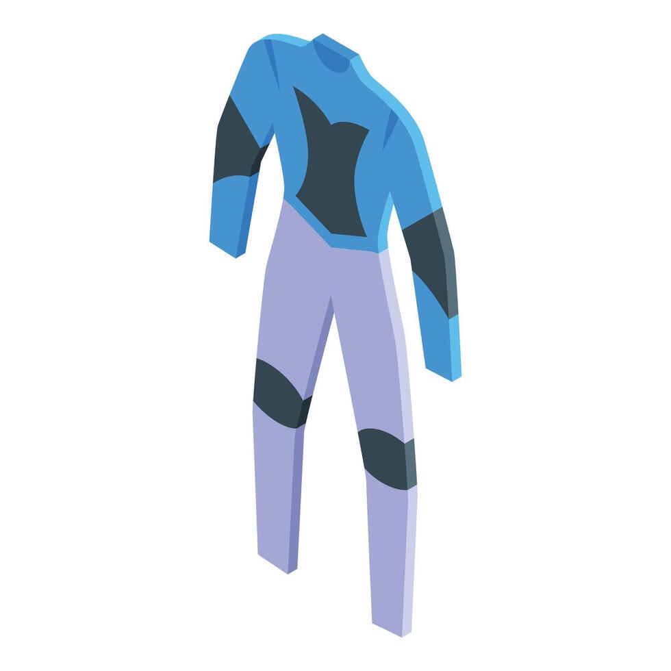 Blue and purple diving suit for water sports and diving activities vector
