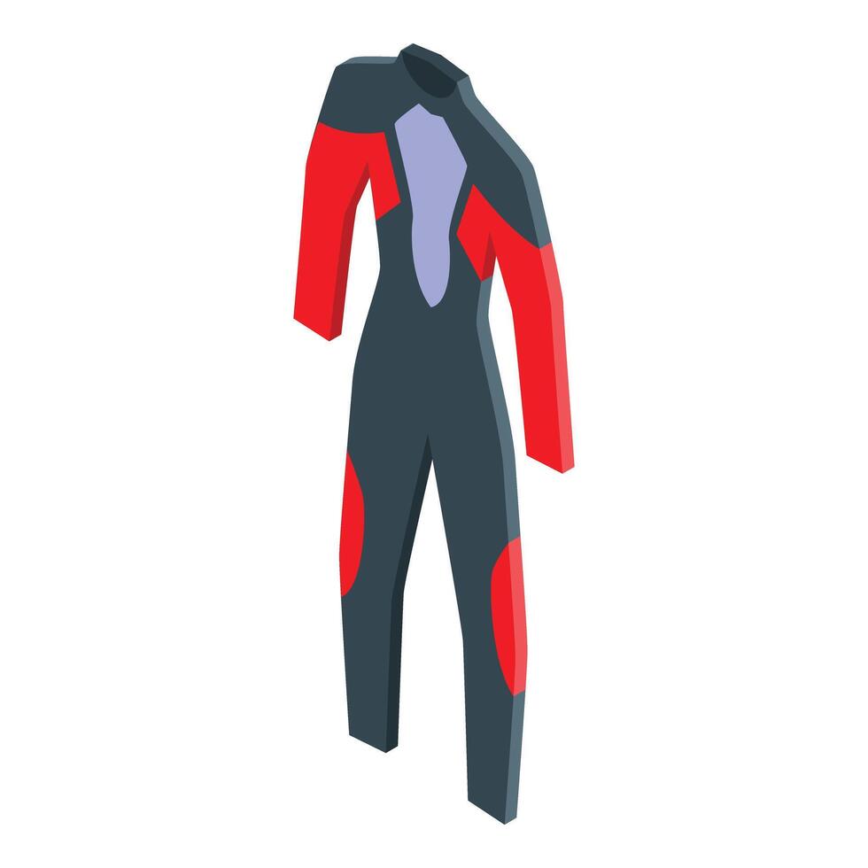 Professional diving suit isometric icon protecting from cold water vector