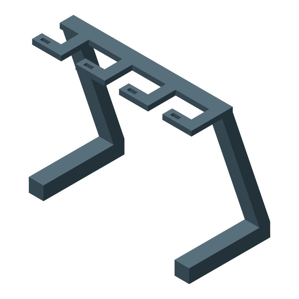 Car roof rack cross bars standing up isometric view vector