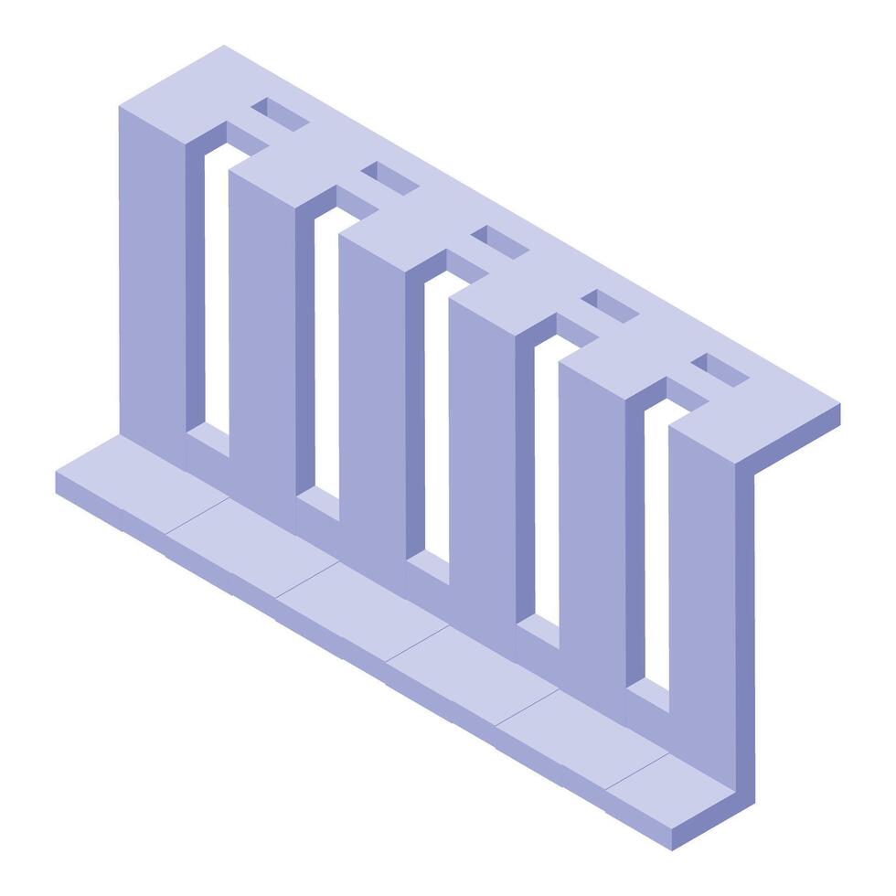 Concrete fence isometric showing modern style vector