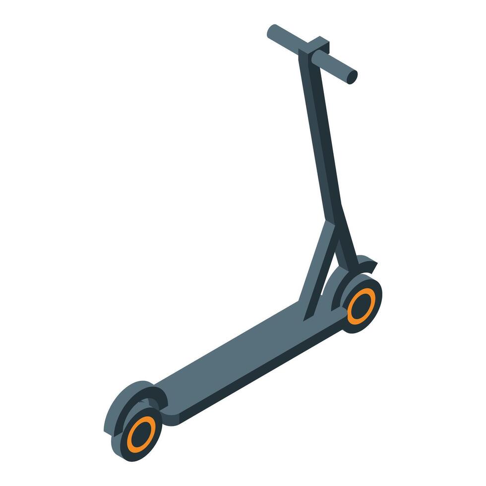 Modern electric kick scooter standing on white background isometric view vector