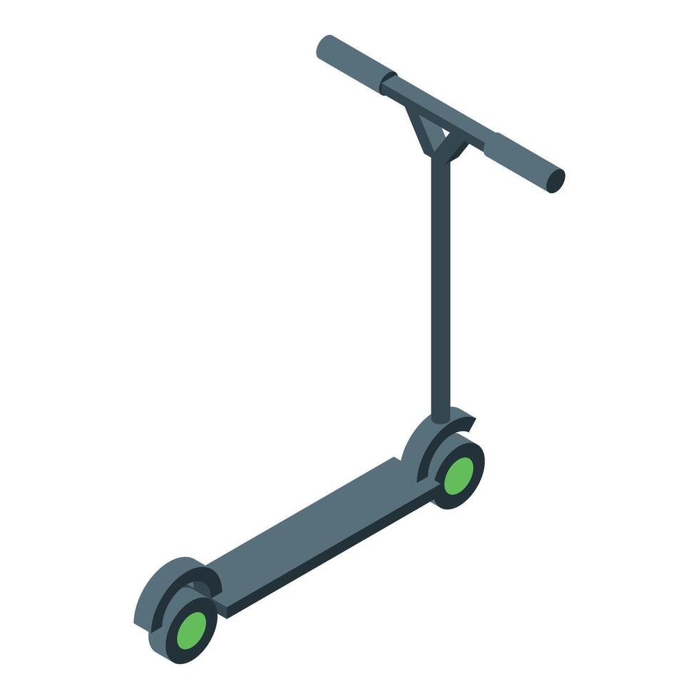 Modern electric kick scooter standing isolated on white background vector