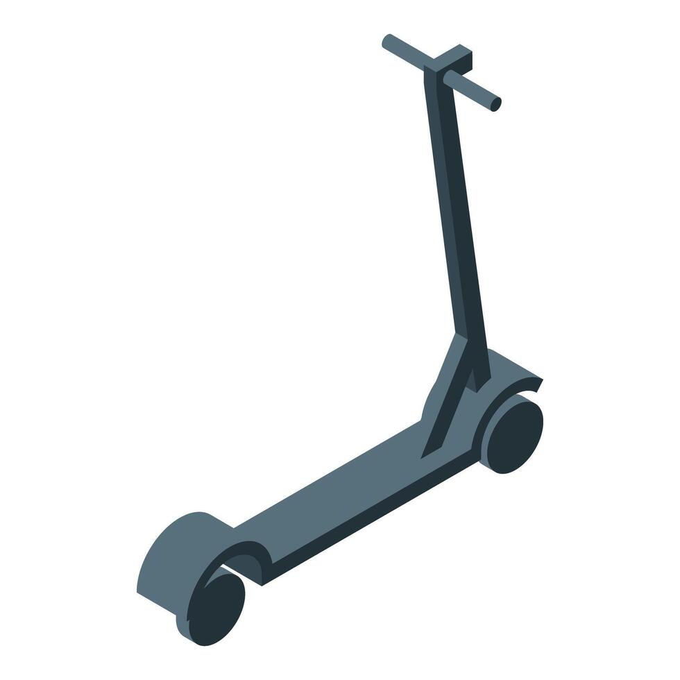 Electric scooter standing isometric illustration showing modern transportation vector