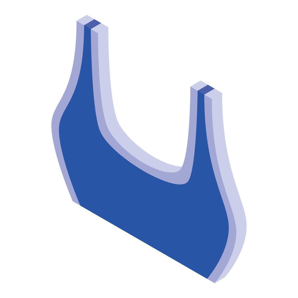 Blue swimsuit top isometric illustration for summer fashion design vector