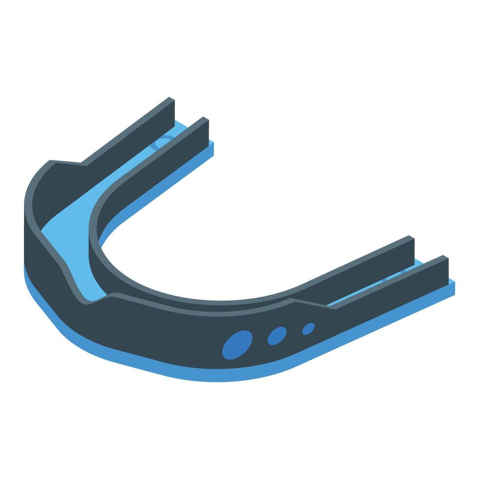 Dental mouth guard protecting teeth from injury during sports vector