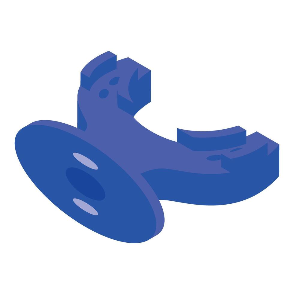 Blue crankshaft connecting rod part isometric view vector