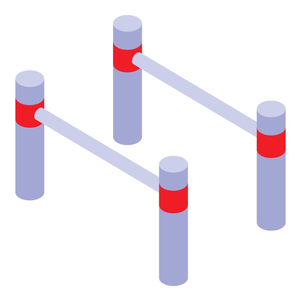 Red and white barrier gate separating access to restricted area vector