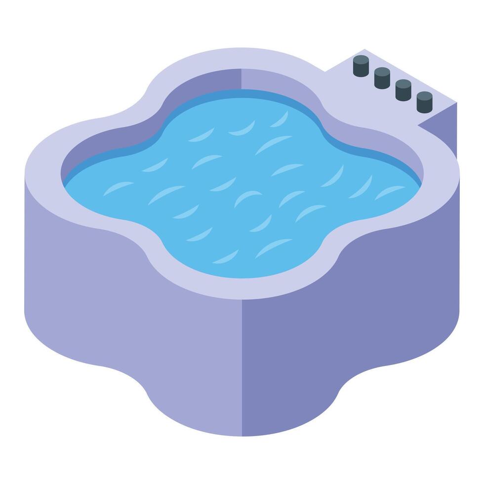 Modern jacuzzi with hydromassage function providing relaxation and comfort vector