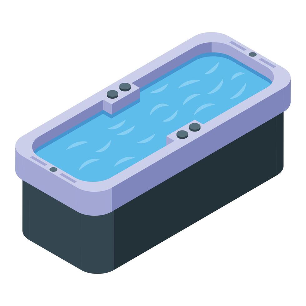 Modern jacuzzi hydromassage tub relaxing water bubbles vector