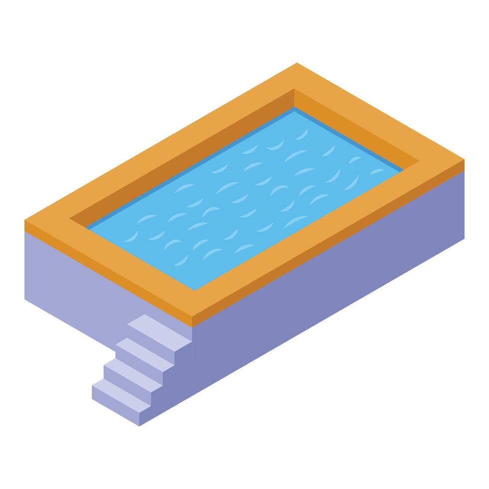 Private swimming pool with clear blue water extending towards the horizon is waiting for swimmers vector