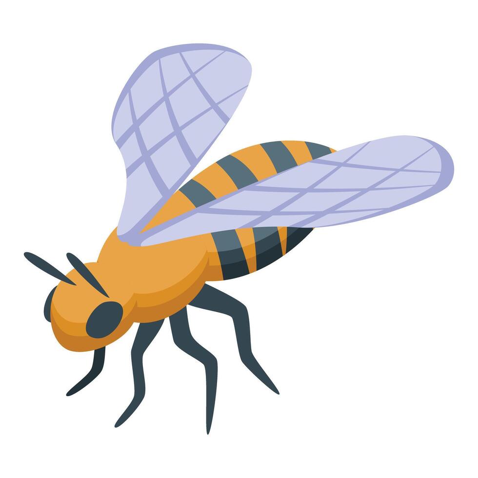 Cartoon bee flying with spread wings vector
