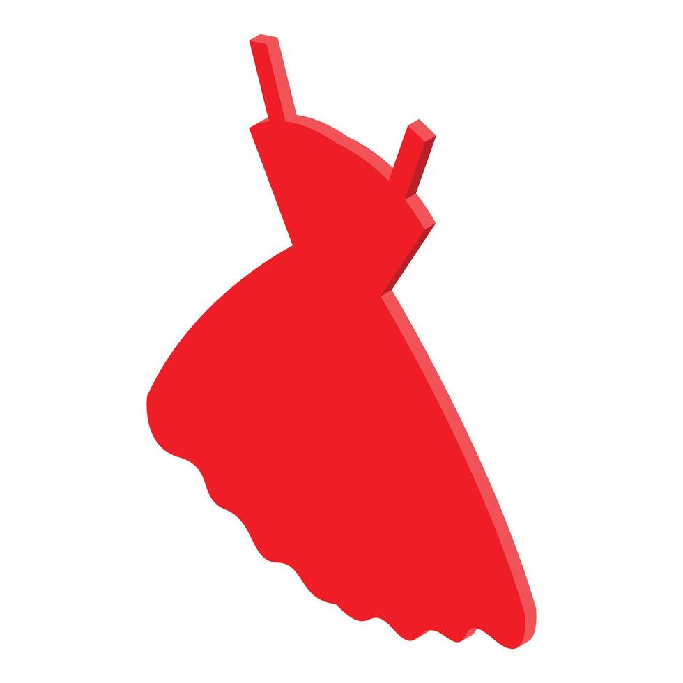 Red dress icon symbolizing fashion and style vector
