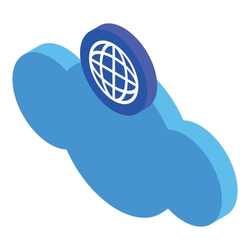 Global network cloud computing icon showing internet service vector
