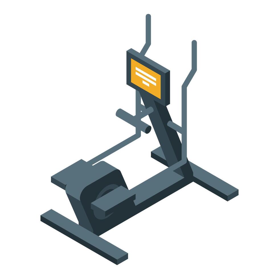 Modern elliptical trainer machine for fitness training isometric illustration vector