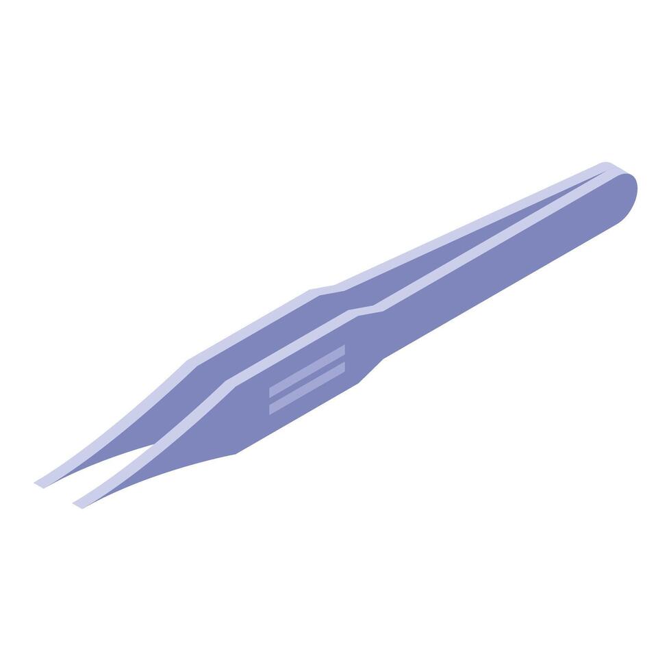Steel cosmetic tweezers for eyebrow correction lying diagonally vector
