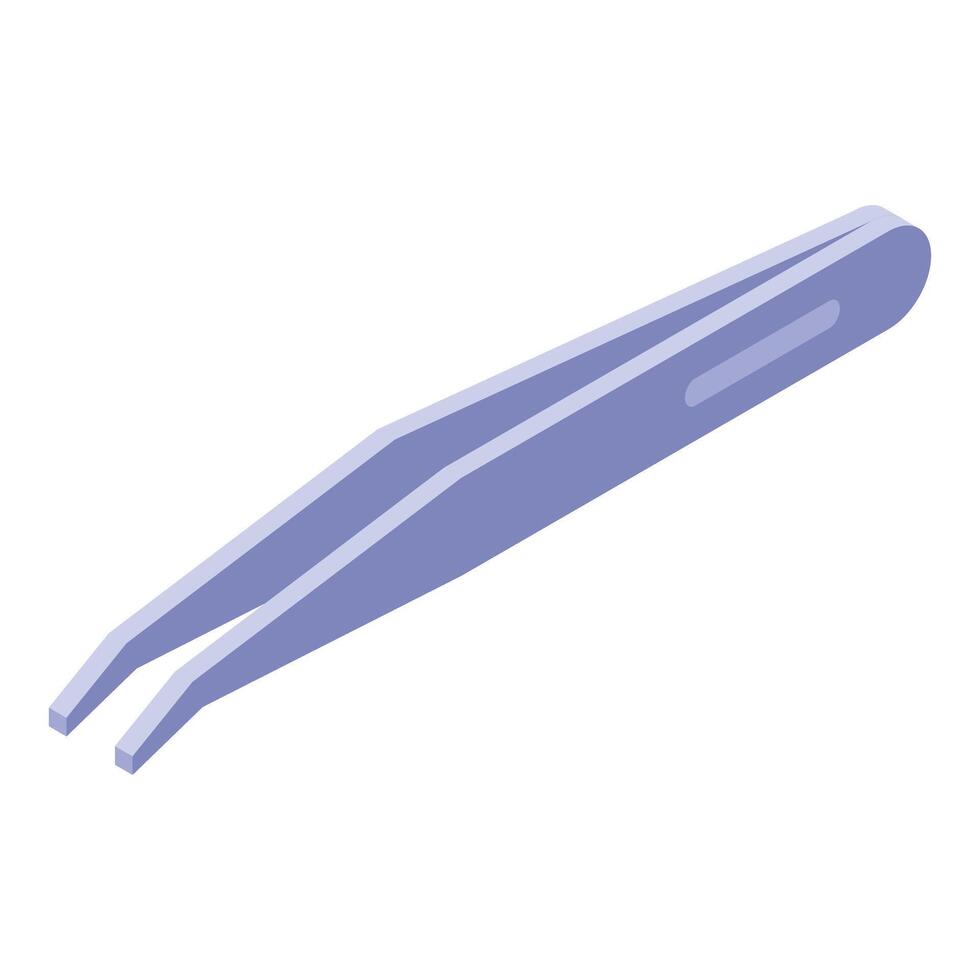 Steel tweezers lying on empty surface for beauty procedures vector