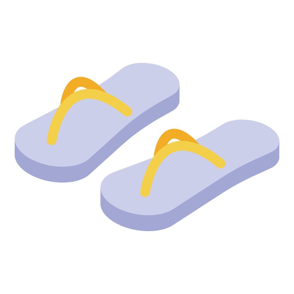Pair of blue flip flops for summer holidays isometric view vector