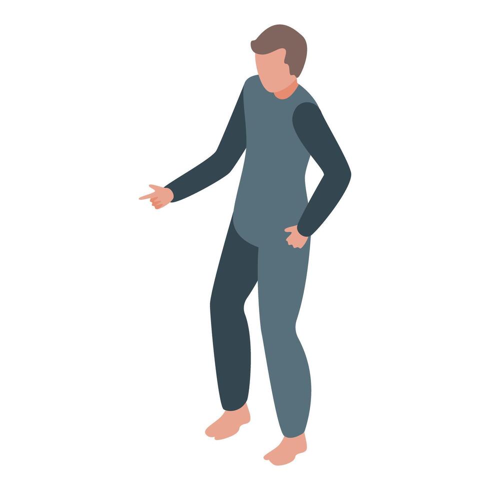 Man is sleepwalking and pointing with his finger vector