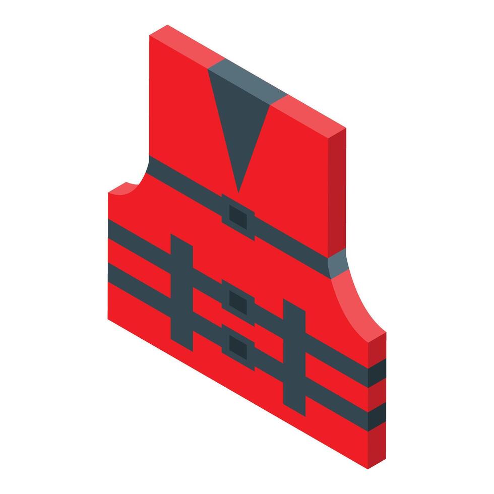 Red life vest ensuring safety on water representing protection and rescue vector