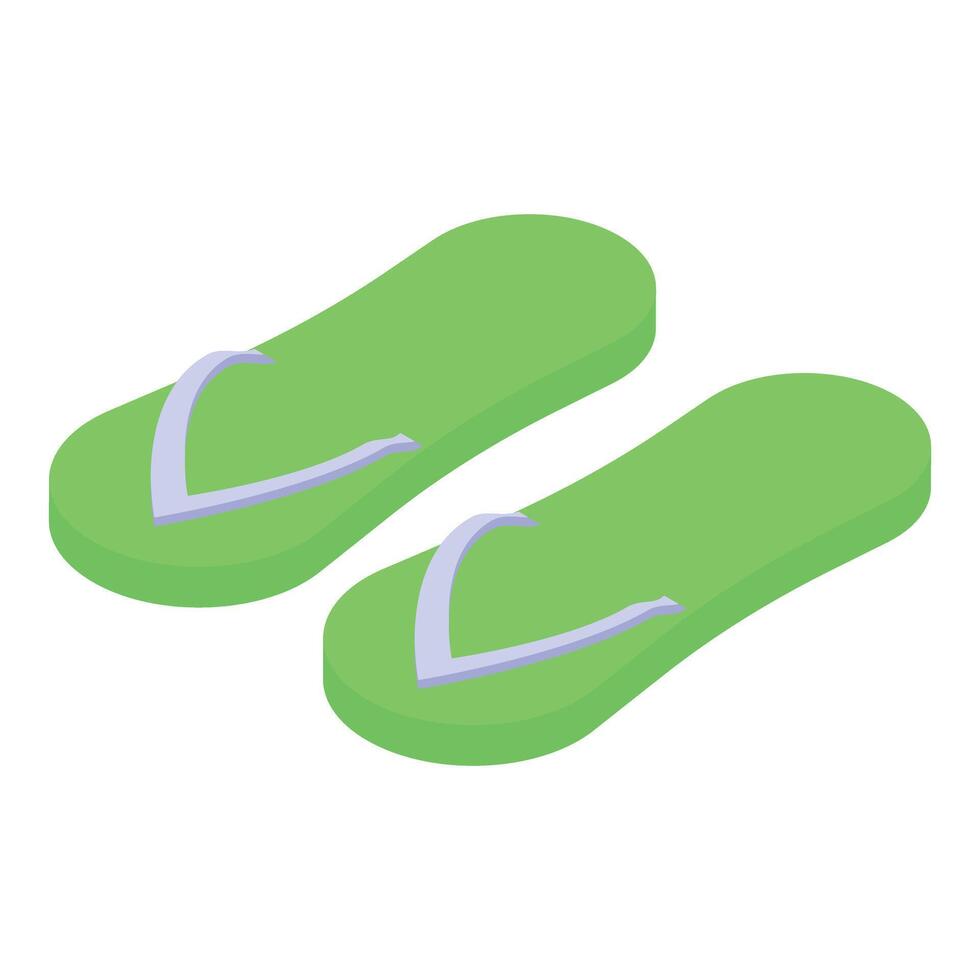 Pair of green flip flops for relaxing on the beach vector