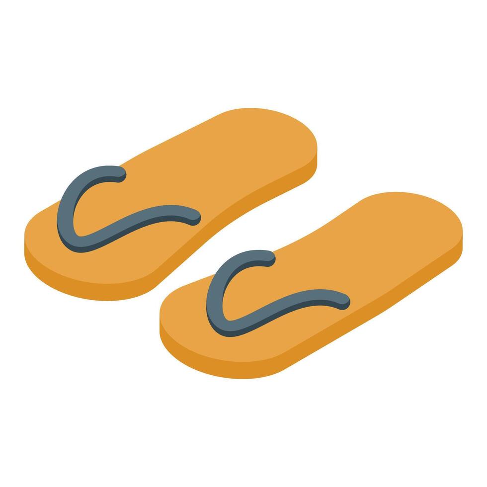 Pair of yellow flip flops for summer holidays at the beach vector