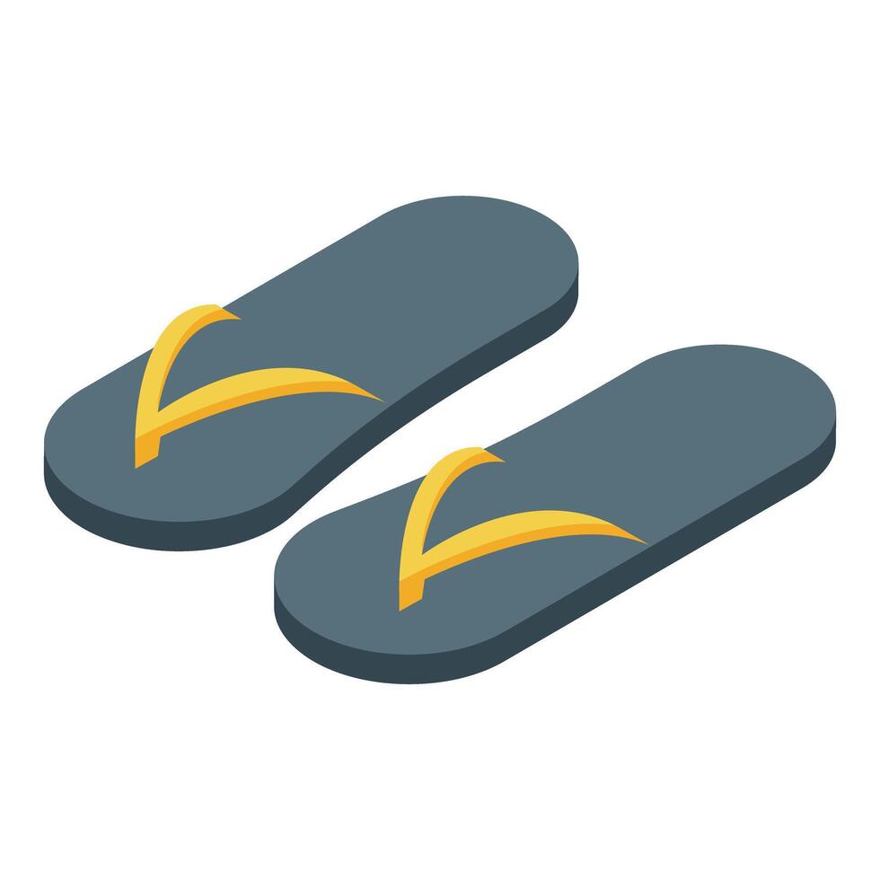 Pair of flip flops isometric showing summer footwear for beach vector