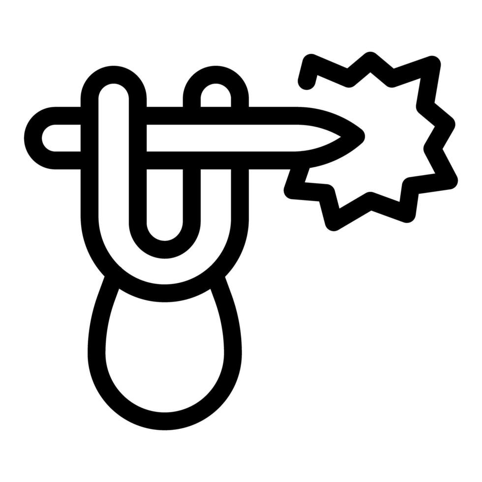Slingshot shooting projectile with speed and precision vector