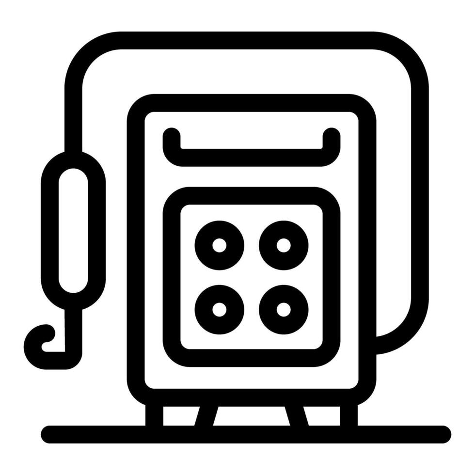 Electric control panel with buttons for robotic arm operating vector