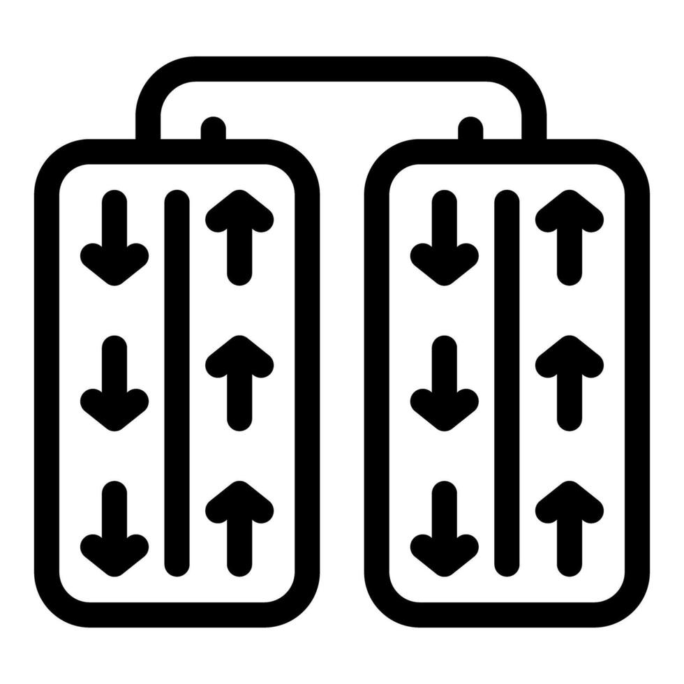 Data exchange icon showing up and down arrows vector