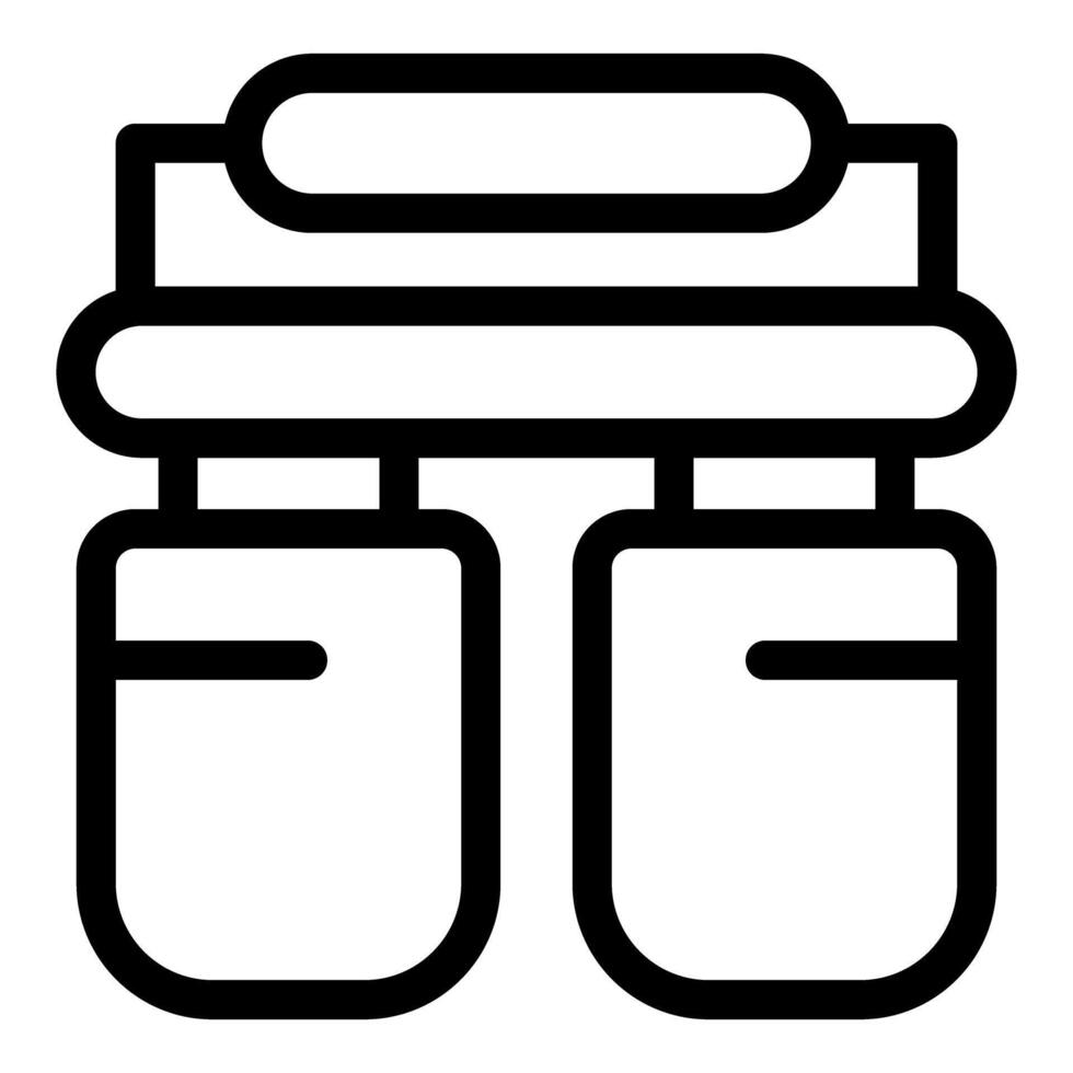 Water purification system icon with filters working vector