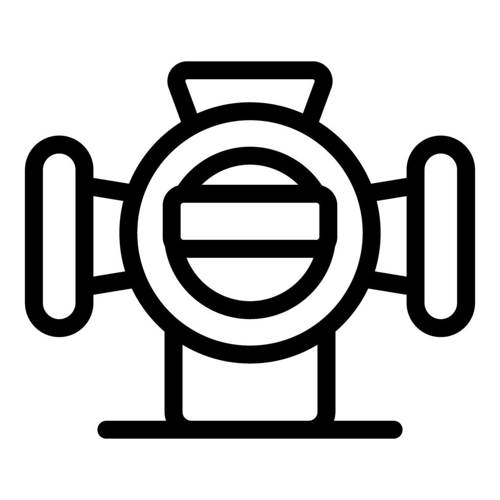 Water meter icon showing plumbing connection point vector