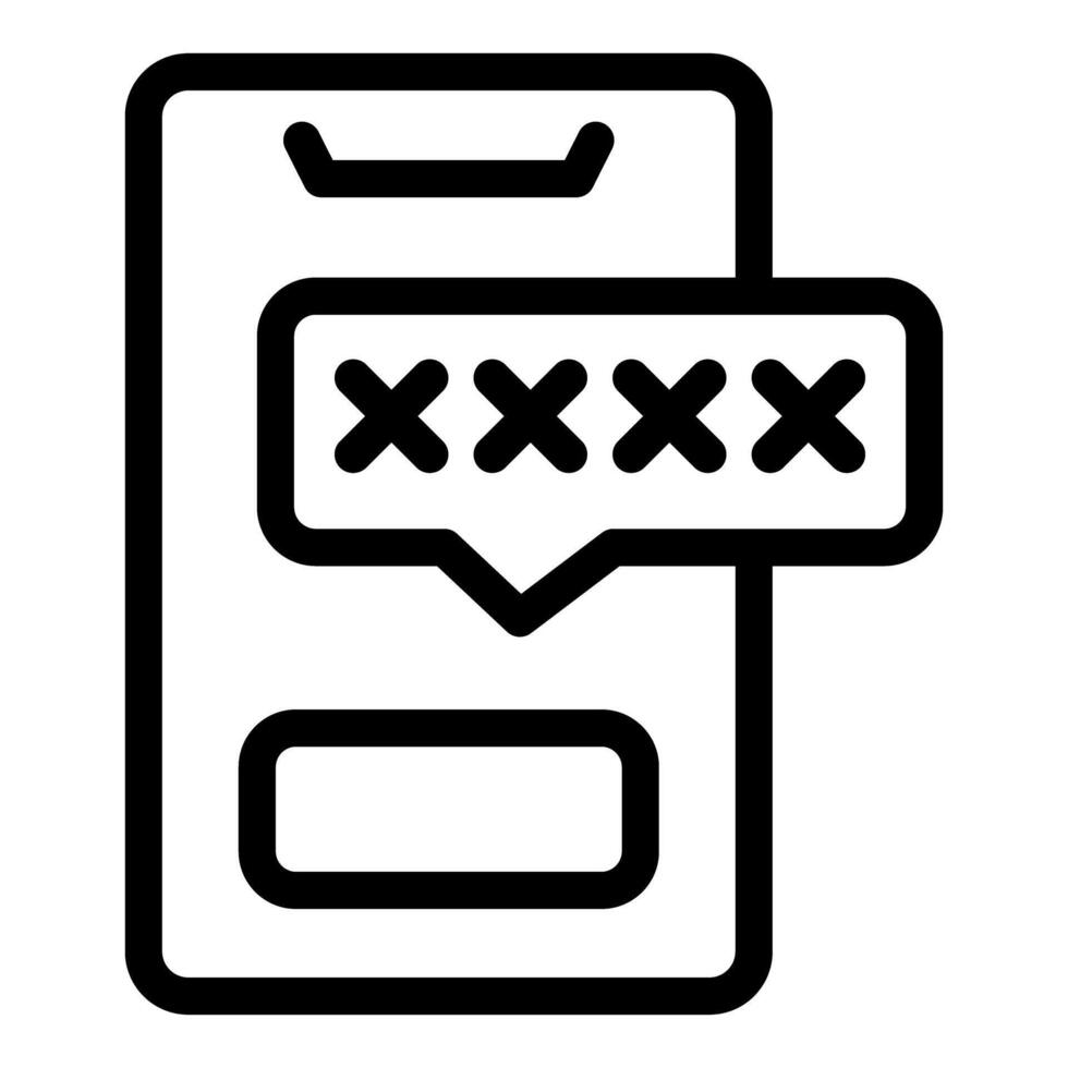Smartphone displaying password request notification with crosses for security vector