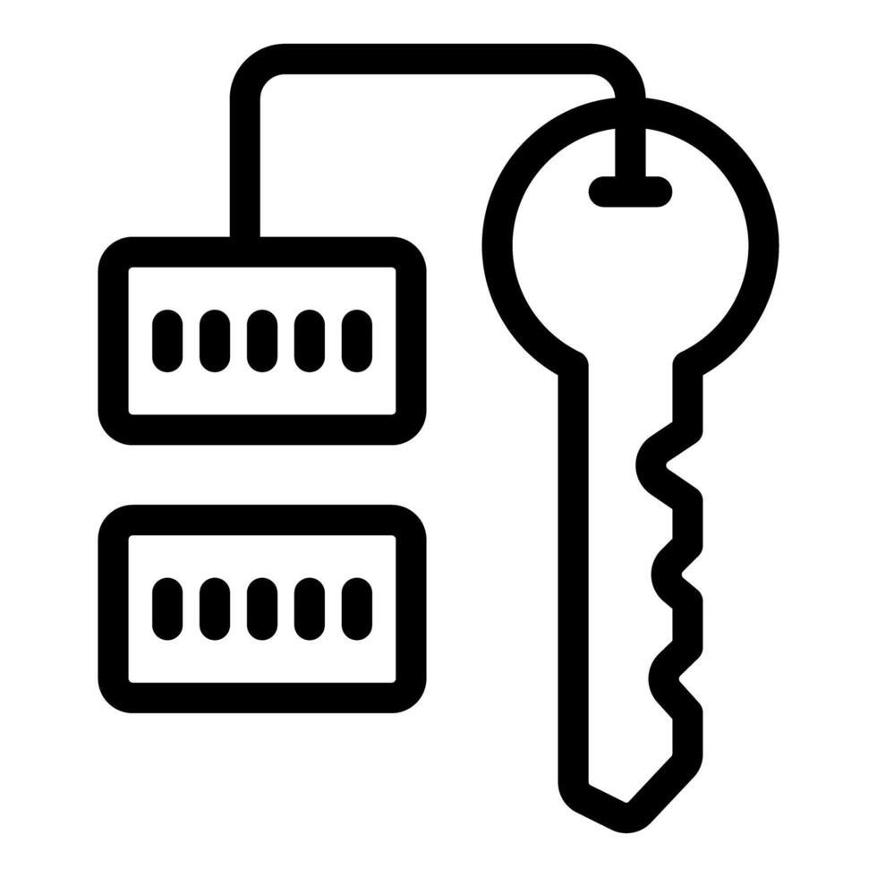 Hotel keycard with key hanging on keycard reader vector