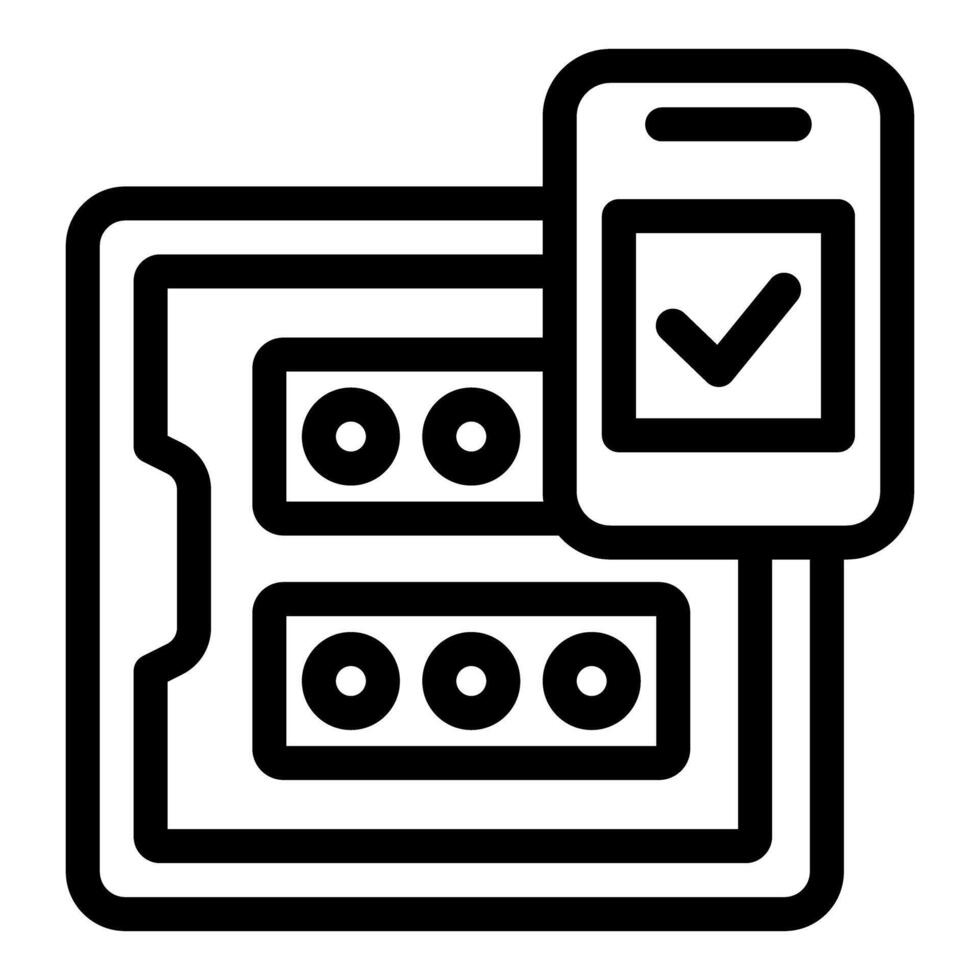 Mobile phone unlocking with password security check vector