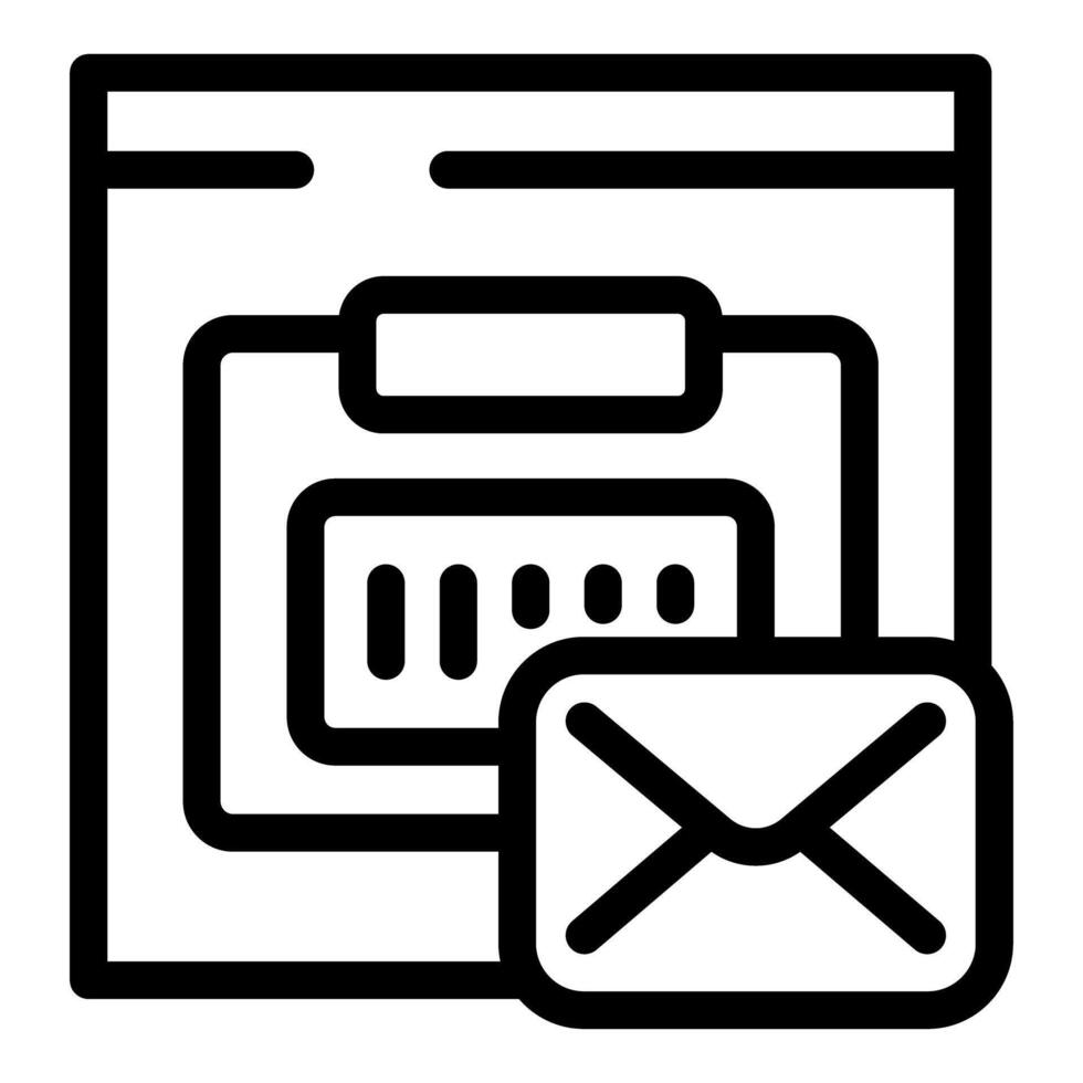 Website sending email marketing message with bar code vector