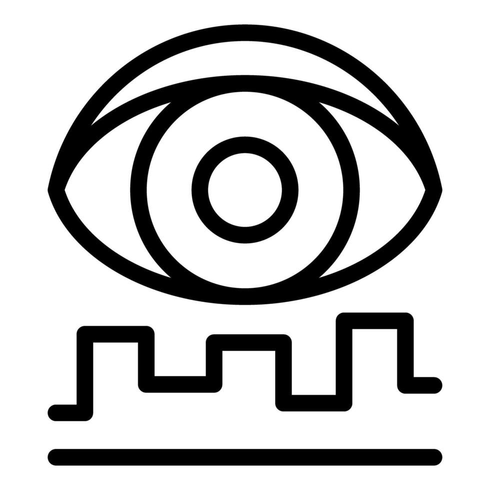 Human eye analyzing pulse line icon showing health vector