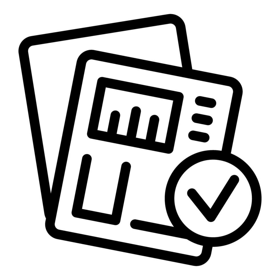 Business report showing positive statistics with check mark icon vector