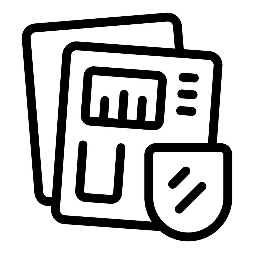 Protecting sensitive data with secure document management system icon vector